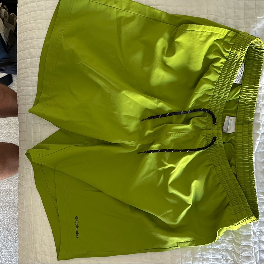 Columbia Green Swim Trunks with Vibrant Sheen